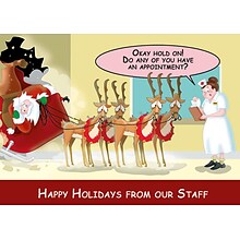 Happy Holidays From Our Staff Humerous Christmas Greeting Cards, With A7 Envelopes, 7 x 5, 25 Card