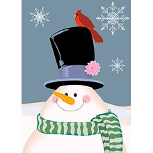 Snowman With Cardinal On Hat Holiday Greeting Cards, With A7 Envelopes, 7 x 5, 25 Cards per Set