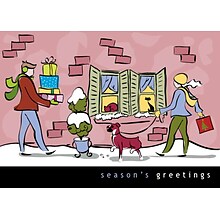 Seasons Greetings Presents And Pets Holiday Greeting Cards, With A7 Envelopes, 7 x 5, 25 Cards pe