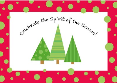 Celebrate The Spirit Of The Season Holiday Greeting Cards, With A7 Envelopes, 7 x 5, 25 Cards per