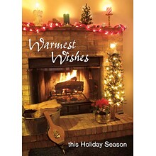 Warmest Wishes This Holiday Season Fire Place Holiday Greeting Cards, With A7 Envelopes, 7 x 5, 25