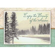 Enjoy The Beauty Of The Season Stream And Snow Holiday Greeting Cards, With A7 Envelopes, 7 x 5, 2