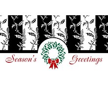 Seasons Greetings Wreath Holiday Greeting Cards, With A7 Envelopes, 7 x 5, 25 Cards per Set