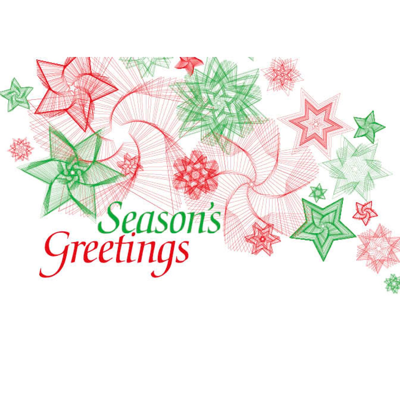 Seasons Greetings Sketches Of Stars Holiday Greeting Cards, With A7 Envelopes, 7 x 5, 25 Cards per Set