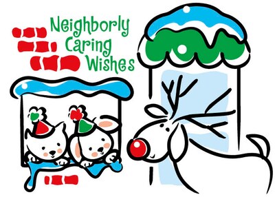 Pet Neighborly Caring Wishes Holiday Greeting Cards, With A7 Envelopes, 7 x 5, 25 Cards per Set