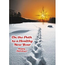 On The Path To A Healthy New Year Holiday Greeting Cards, With A7 Envelopes, 7 x 5, 25 Cards per S