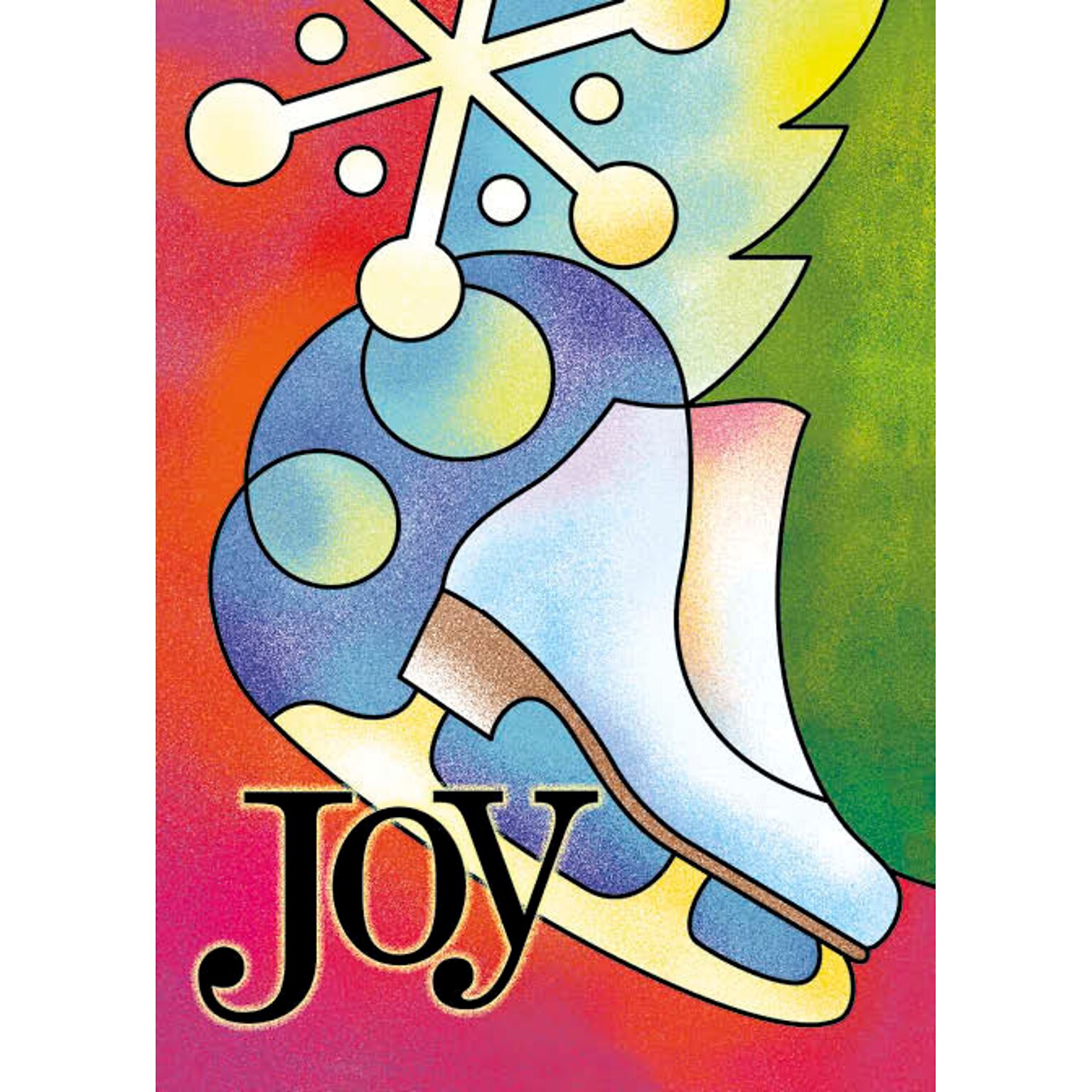 Joy Colorful Ice Skate Holiday Greeting Cards, With A7 Envelopes, 7 x 5, 25 Cards per Set