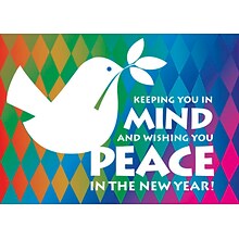 Wishing You Peace In The New Year Dove Holiday Greeting Cards, With A7 Envelopes, 7 x 5, 25 Cards
