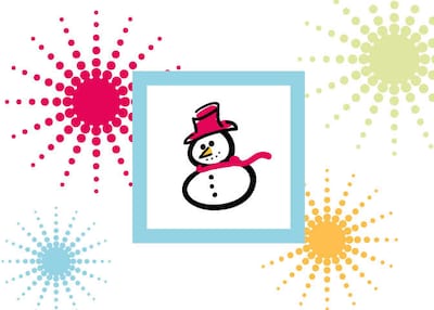 Snowman Starburst Holiday Greeting Cards, With A7 Envelopes, 7 x 5, 25 Cards per Set