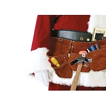 Seasons Greetings Tool Belt On Santa Holiday Greeting Cards, With A7 Envelopes, 7 x 5, 25 Cards pe