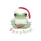 Hoppy Holidays Frog With Santa Hat Holiday Greeting Cards, With A7 Envelopes, 7" x 5", 25 Cards per Set