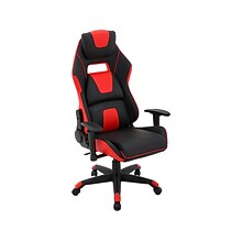 Hanover Commando Fabric Ergonomic Racing Gaming Chair, Black/Red (HGC0108)