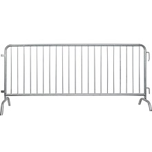 Queue Solutions CrowdMaster 100 Steel Crowd Control Barricade, Galvanized (BAR8-BF-GD)