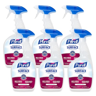 PURELL Foodservice Surface Sanitizer Spray, Fragrance Free, 32 fl oz, 6/Carton (3341-06)