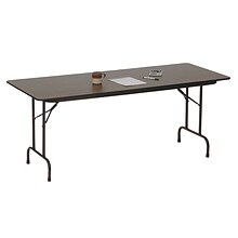Correll® 36D x 72L Heavy Duty Folding Table; Walnut High Pressure Laminate Top