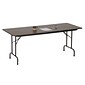 Correll® 36"D x 72"L Heavy Duty Folding Table; Walnut High Pressure Laminate Top