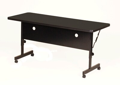 Correll 24W x 60L Laminate Top Adjustable Training Table Black Granite (FT2460-07)