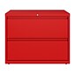 Hirsh HL10000 Series 2-Drawer Lateral File Cabinet, Locking, Letter/Legal, Lava Red, 36" (24249)