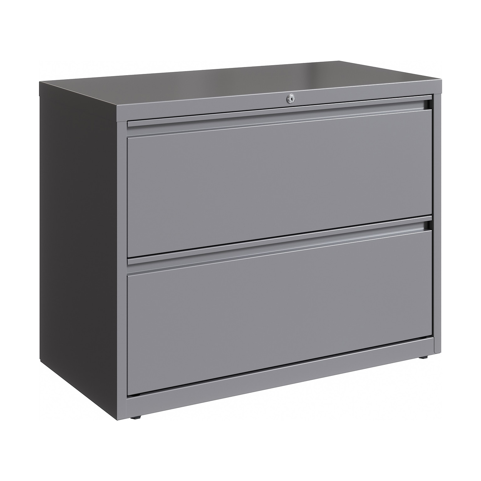 Hirsh HL10000 Series 2-Drawer Lateral File Cabinet, Locking, Letter/Legal, Arctic Silver, 36 (23744)
