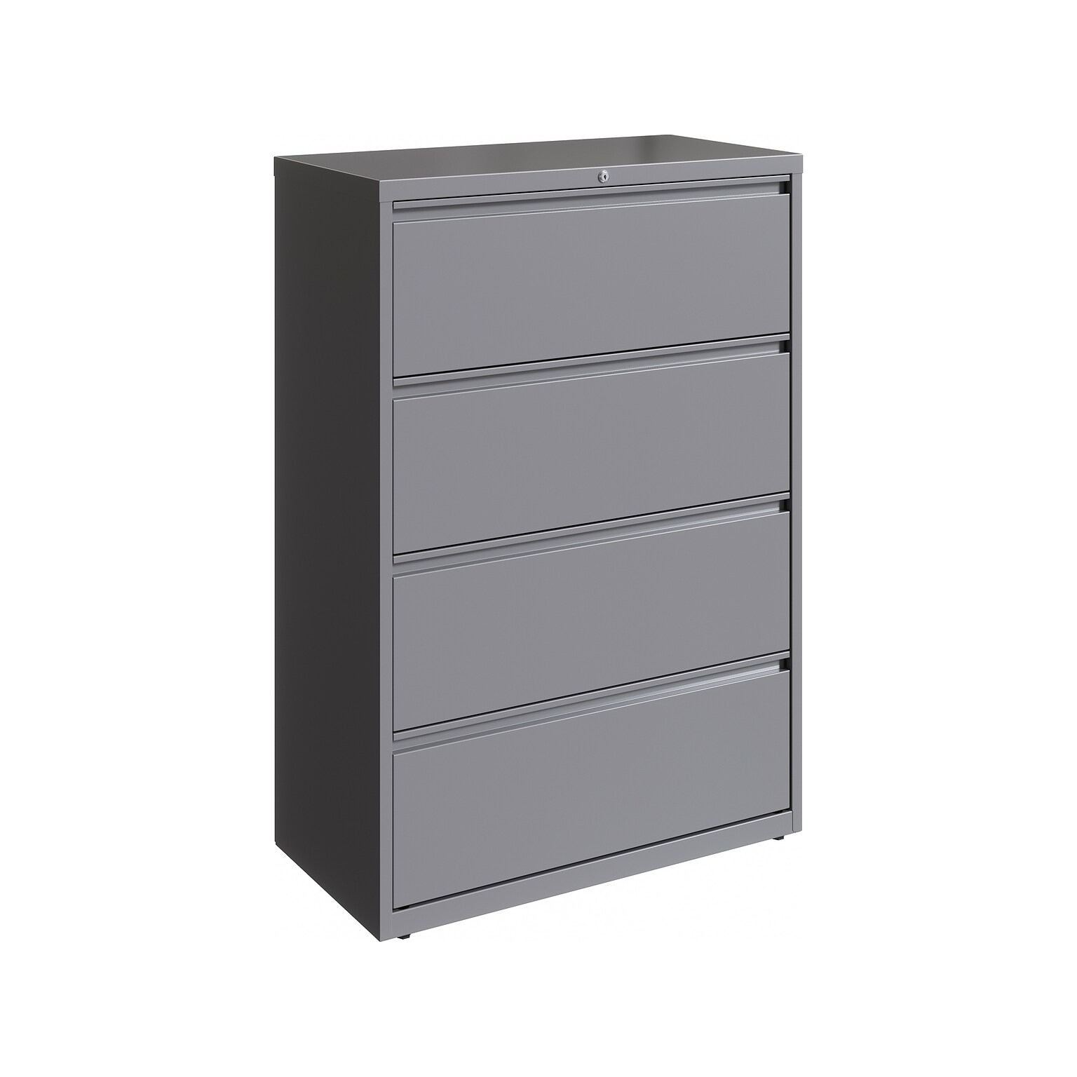 Hirsh HL10000 Series 4-Drawer Lateral File Cabinet, Locking, Letter/Legal, Arctic Silver, 36 (23746)