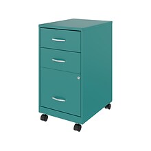 Space Solutions 3-Drawer Mobile Vertical File Cabinet, Letter Size, Lockable, 26.7H x 14.25W x 18