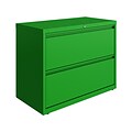 Hirsh HL10000 Series 2-Drawer Lateral File Cabinet, Locking, Letter/Legal, Screaming Green, 36 (242