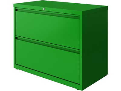 Hirsh HL10000 Series 2-Drawer Lateral File Cabinet, Locking, Letter/Legal, Screaming Green, 36" (24250)