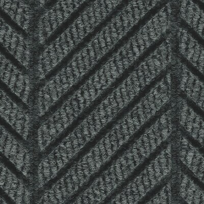 M+A Matting WaterHog Max Herringbone Fashion Mat, Universal Cleated, 3 x 5, Black Smoke (224170350