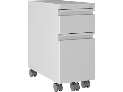 Hirsh HL10000 Series 2-Drawer Mobile Vertical File Cabinet, Letter/Legal Size, Lockable, Arctic Silv