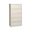 Hirsh HL10000 Series 5-Drawer Lateral File Cabinet, Locking, Letter/Legal, Putty, 36 (17901)