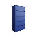 Hirsh HL10000 Series 5-Drawer Lateral File Cabinet, Locking, Letter/Legal, Classic Blue, 36 (24260)