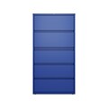 Hirsh HL10000 Series 5-Drawer Lateral File Cabinet, Locking, Letter/Legal, Classic Blue, 36 (24260)