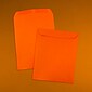 JAM Paper 9" x 12" Open End Catalog Colored Envelopes, Orange Recycled, 10/Pack (80410B)