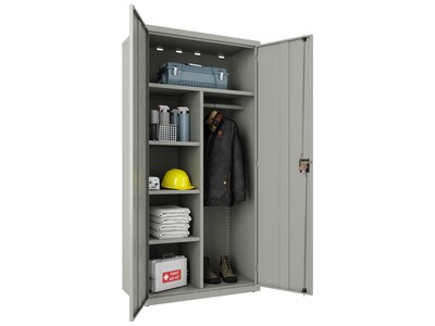 Hirsh 72" Steel Wardrobe Cabinet with 4 Shelves, Light Gray (22633)
