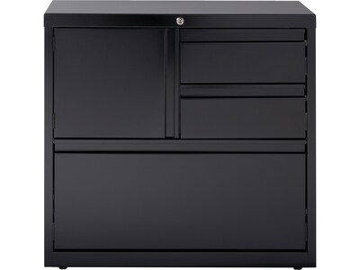 Hirsh HL8000 Series 3-Drawer Lateral File Cabinet, Locking, Letter/Legal, Black, 30 (19628)