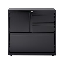 Hirsh HL8000 Series 3-Drawer Lateral File Cabinet, Locking, Letter/Legal, Black, 30 (19628)