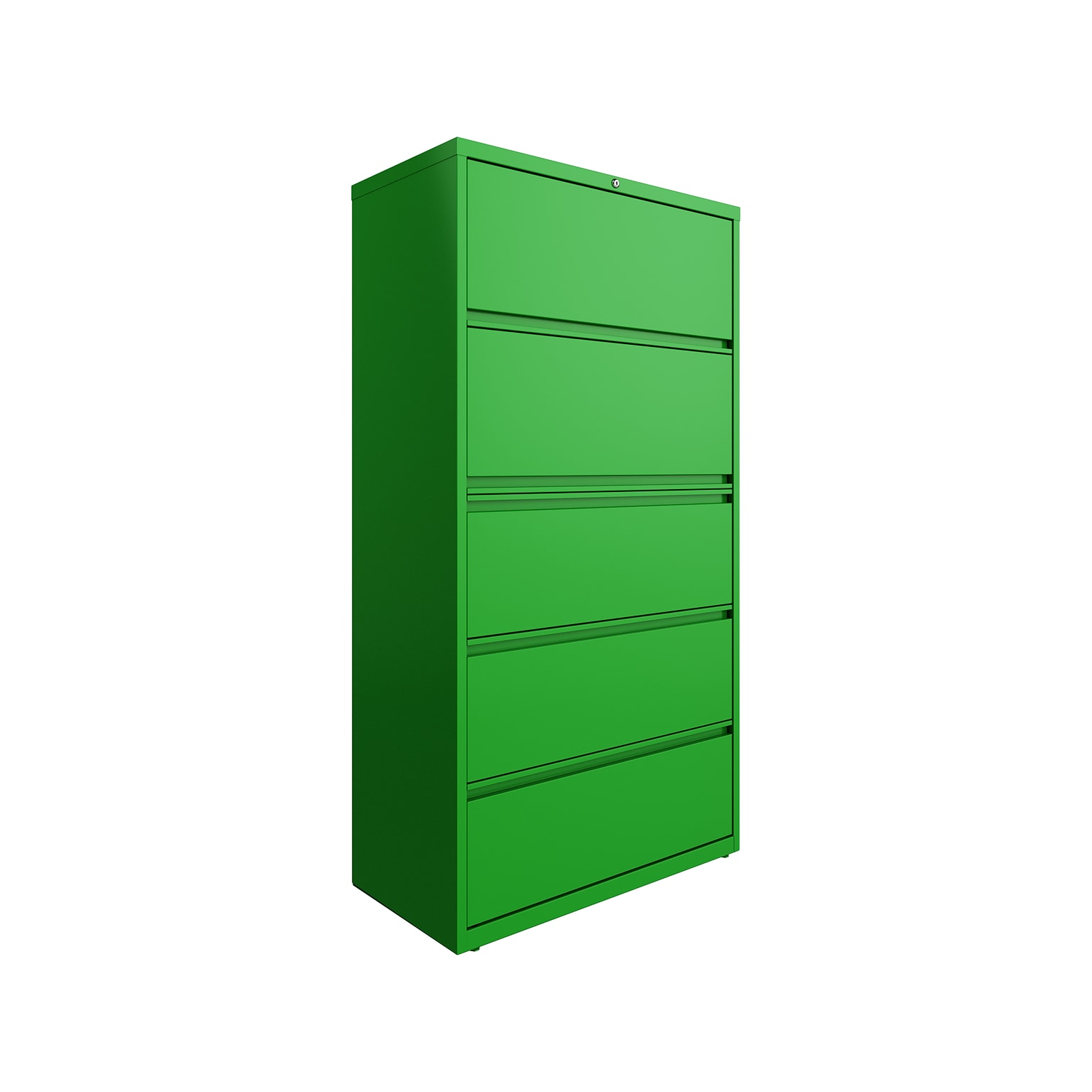 Hirsh HL10000 Series 5-Drawer Lateral File Cabinet, Locking, Letter/Legal, Screaming Green, 36 (24259)