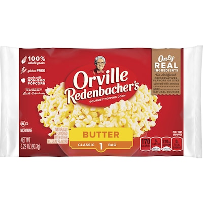 Orville Redenbachers Butter Popcorn Kernels, 3.29 oz., 36/Box (GOV48060)