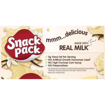 Hunt's Snack Pack Vanilla Pudding, 3.5 oz., 48/Carton (HUN55419)