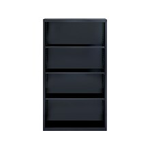 Hirsh HL8000 Series 60H 4-Shelf Bookcase with Adjustable Shelves, Black Steel (21993)