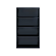 Hirsh HL8000 Series 60H 4-Shelf Bookcase with Adjustable Shelves, Black Steel (21993)