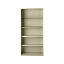 Hirsh HL8000 Series 72H 5-Shelf Bookcase with Adjustable Shelves, Putty Steel (21995)
