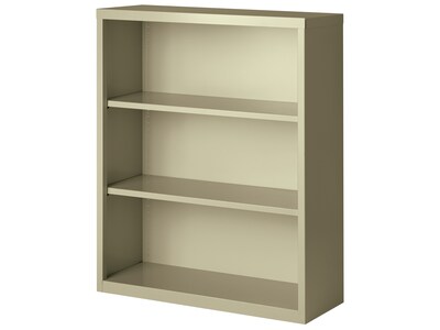 Hirsh HL8000 Series 42"H 3-Shelf Bookcase with Adjustable Shelves, Putty Steel (21989)