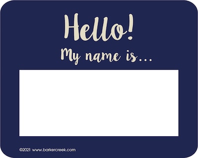 Barker Creek Name Tags/Self-Adhesive Labels, Oh Hello! Set, 45/Pack (1555)