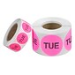 Tape Logic 1" Circle "TUE" Days of the Week Label, Fluorescent Pink, 500/Roll