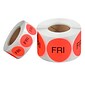 Tape Logic 1" Circle "FRI" Days of the Week Label, Fluorescent Red, 500/Roll