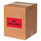 Tape Logic Labels, "SDS Enclosed", 3" x 5", Fluorescent Red, 500/Roll (DL1405)