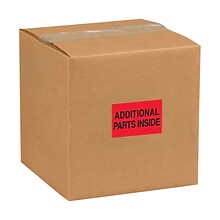 Tape Logic Labels, Additional Parts Inside, 2 x 3, Fluorescent Red, 500/Roll (DL1611)