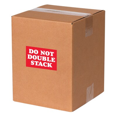 Tape Logic Labels, Do Not Double Stack, 2 x 3, Red/White, 500/Roll (DL1614)
