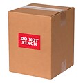 Tape Logic Labels, Do Not Stack, 2 x 3, Red/White, 500/Roll (DL1615)